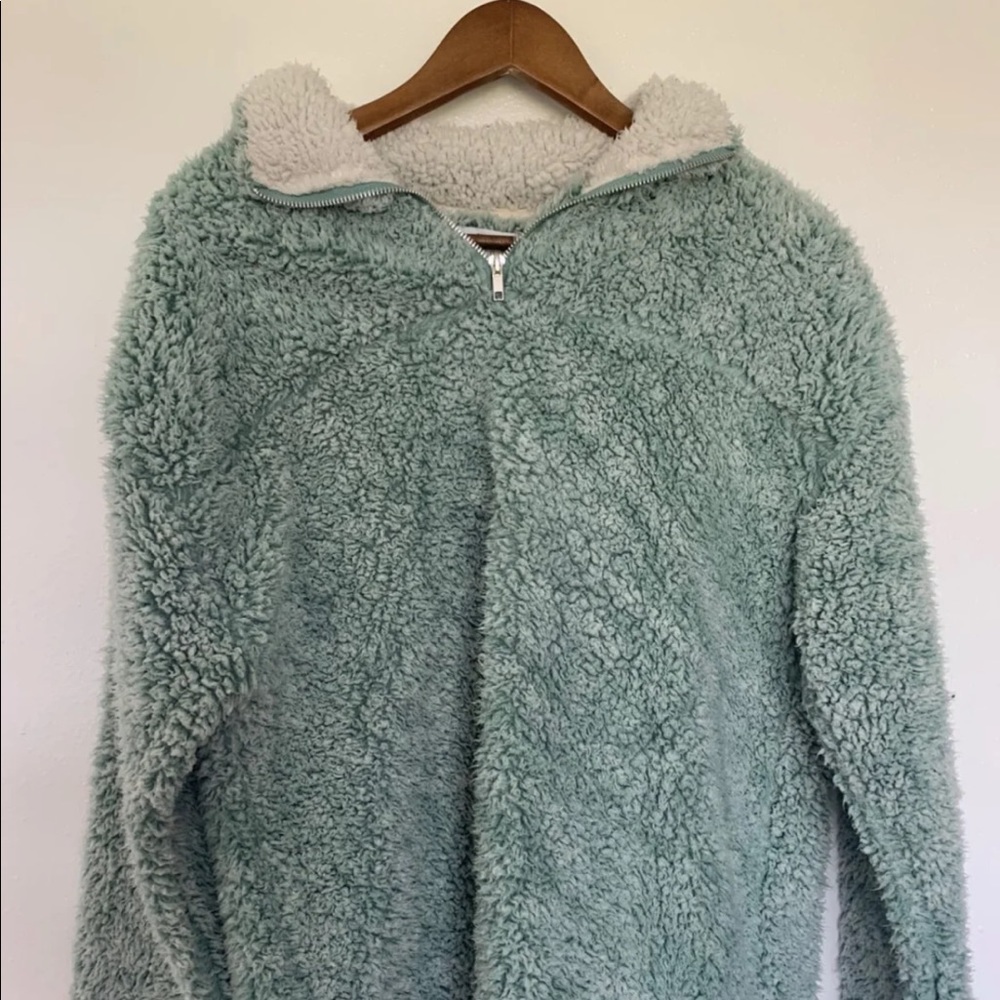 Teal Sherpa pullover